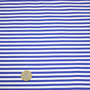 Tissu cotonnade Rayures bleu roi et blanches, 4mm - OEKO - TEX STANDARD 100 - TissusPapi.com