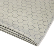 Tissu coton demi natté, motif japonais Kikko bleu & gris - MADE IN JAPAN - FABRICATION JAPONAISE - TissusPapi.com