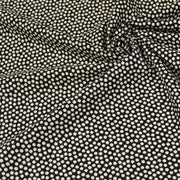 Tissu coton demi natté noir, fleurs géométriques écrues - MADE IN JAPAN - FABRICATION JAPONAISE - TissusPapi.com