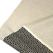 Tissu coton demi natté noir, fleurs géométriques écrues - MADE IN JAPAN - FABRICATION JAPONAISE - TissusPapi.com