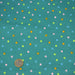 Tissu popeline coton vert canard aux pois et étoiles multicolores - TissusPapi.com