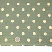 Tissu coton demi natté vert sauge aux pois écrus - MADE IN JAPAN - FABRICATION JAPONAISE - TissusPapi.com