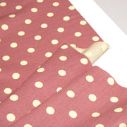 Tissu coton demi natté vieux rose à pois jaune beurre - MADE IN JAPAN - FABRICATION JAPONAISE - TissusPapi.com