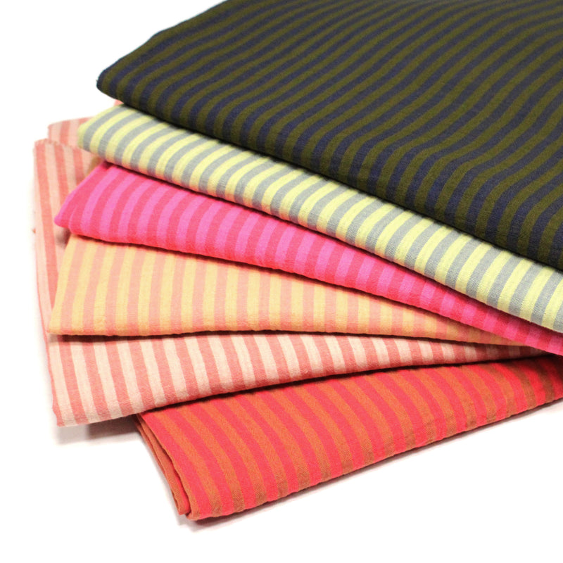 Tissu double gaze coton rayée recto verso : nombreuses couleurs ! OEKO - TEX - TissusPapi.com