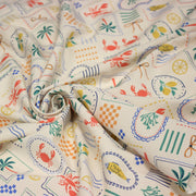 Tissu cotonnade Homards, palmiers et citrons - COLLECTION SICILIA - OEKO - TEX STANDARD 100 - TissusPapi.com
