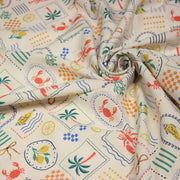 Tissu cotonnade Homards, palmiers et citrons - COLLECTION SICILIA - OEKO - TEX STANDARD 100 - TissusPapi.com