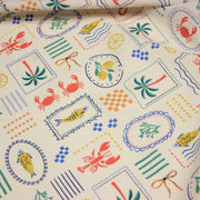 Tissu cotonnade Homards, palmiers et citrons - COLLECTION SICILIA - OEKO - TEX STANDARD 100 - TissusPapi.com