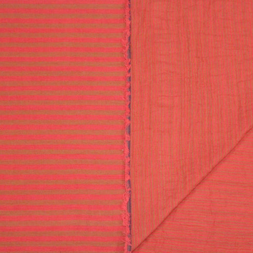 Tissu double gaze coton rayée recto verso : nombreuses couleurs ! OEKO - TEX - TissusPapi.com