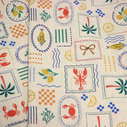Tissu cotonnade Homards, palmiers et citrons - COLLECTION SICILIA - OEKO - TEX STANDARD 100 - TissusPapi.com