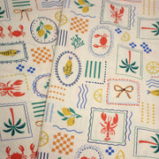 Tissu cotonnade Homards, palmiers et citrons - COLLECTION SICILIA - OEKO - TEX STANDARD 100 - TissusPapi.com