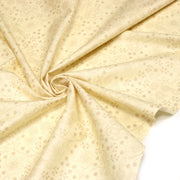 Tissu popeline de coton jaune beurre aux fines fleurs beiges - TissusPapi.com