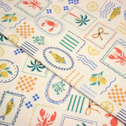 Tissu cotonnade Homards, palmiers et citrons - COLLECTION SICILIA - OEKO - TEX STANDARD 100 - TissusPapi.com