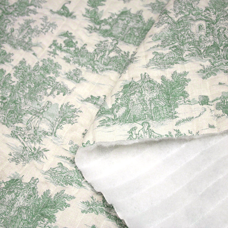 Tissu matelassé TOILE DE JOUY : trois motifs, deux couleurs, cinq tissus ! - TissusPapi.com