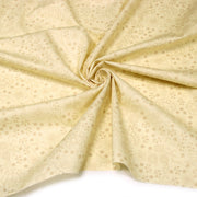 Tissu popeline de coton jaune beurre aux fines fleurs beiges - TissusPapi.com