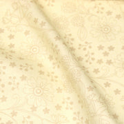 Tissu popeline de coton jaune beurre aux fines fleurs beiges - TissusPapi.com