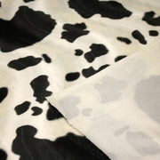 Tissu Velours imprimé motif VACHE : noir & écru ou marron & écru - TissusPapi.com