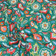 Tissu cotonnade JARDIN DE BENGALE, Fleuri indien, 4 couleurs : rose / céladon / vert / noir - OEKO-TEX STANDARD 100 - TissusPapi.com