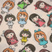 Tissu popeline coton aux petits filles façon bande dessinée - TissusPapi.com