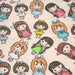 Tissu popeline coton aux petits filles façon bande dessinée - TissusPapi.com
