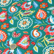 Tissu cotonnade JARDIN DE BENGALE, Fleuri indien, 4 couleurs : rose / céladon / vert / noir - OEKO-TEX STANDARD 100 - TissusPapi.com