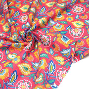 Tissu cotonnade JARDIN DE BENGALE, Fleuri indien, 4 couleurs : rose / céladon / vert / noir - OEKO-TEX STANDARD 100 - TissusPapi.com