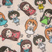 Tissu popeline coton aux petits filles façon bande dessinée - TissusPapi.com