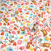 Tissu cotonnade Bubble gum et friandises multicolores - OEKO - TEX STANDARD 100 - TissusPapi.com