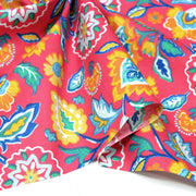 Tissu cotonnade JARDIN DE BENGALE, Fleuri indien, 4 couleurs : rose / céladon / vert / noir - OEKO-TEX STANDARD 100 - TissusPapi.com