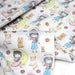 Tissu popeline coton aux petits filles, chats, chiens et roses - TissusPapi.com