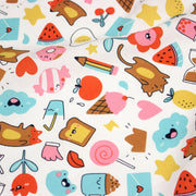 Tissu cotonnade Bubble gum et friandises multicolores - OEKO - TEX STANDARD 100 - TissusPapi.com