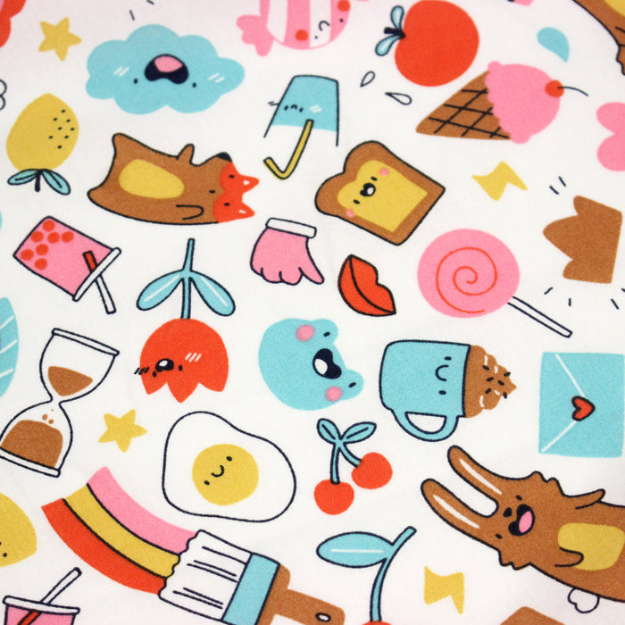 Tissu cotonnade Bubble gum et friandises multicolores - OEKO-TEX STANDARD 100