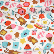 Tissu cotonnade Bubble gum et friandises multicolores - OEKO - TEX STANDARD 100 - TissusPapi.com