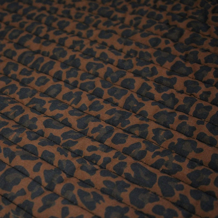 Tissu matelassé LEOPARD : tons marron chocolat - STANDARD 100 OEKO-TEX