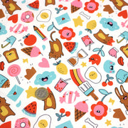 Tissu cotonnade Bubble gum et friandises multicolores - OEKO - TEX STANDARD 100 - TissusPapi.com