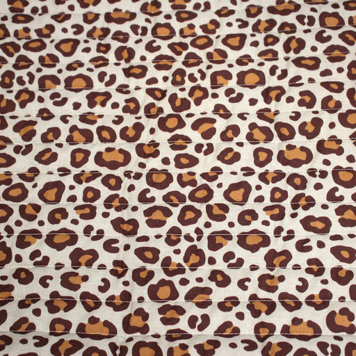 Tissu matelassé LEOPARD : chocolat ou écru - OEKO - TEX - TissusPapi.com