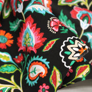 Tissu cotonnade JARDIN DE BENGALE, Fleuri indien, 4 couleurs : rose / céladon / vert / noir - OEKO-TEX STANDARD 100 - TissusPapi.com