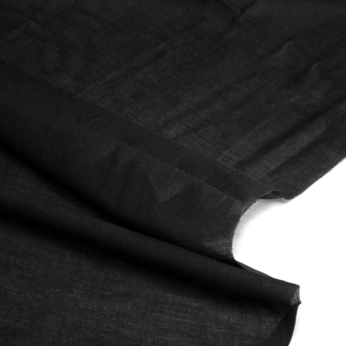 Tissu voile de coton uni noir - Fabrication espagnole