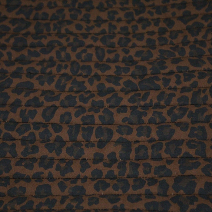Tissu matelassé LEOPARD : chocolat ou écru - OEKO-TEX