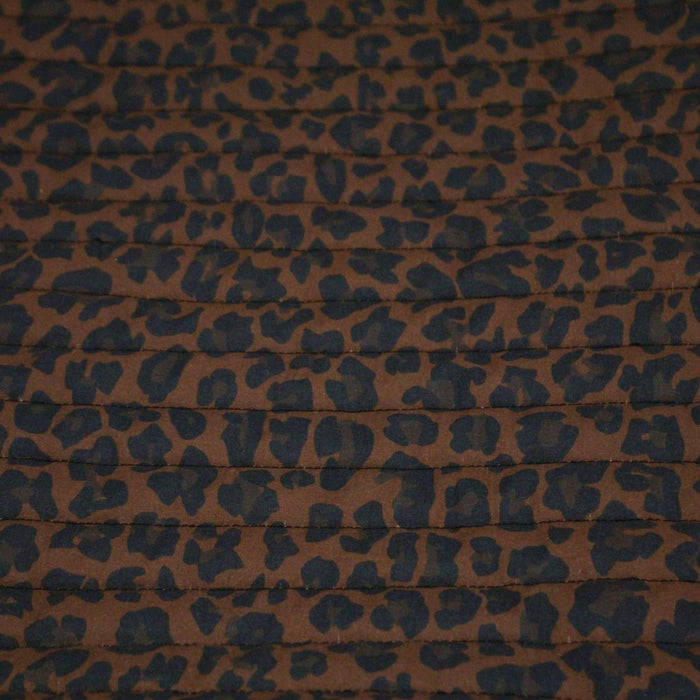 Tissu matelassé LEOPARD : tons marron chocolat - STANDARD 100 OEKO-TEX