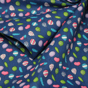 Tissu popeline coton bleu roi aux ballons de baudruches multicolores - TissusPapi.com