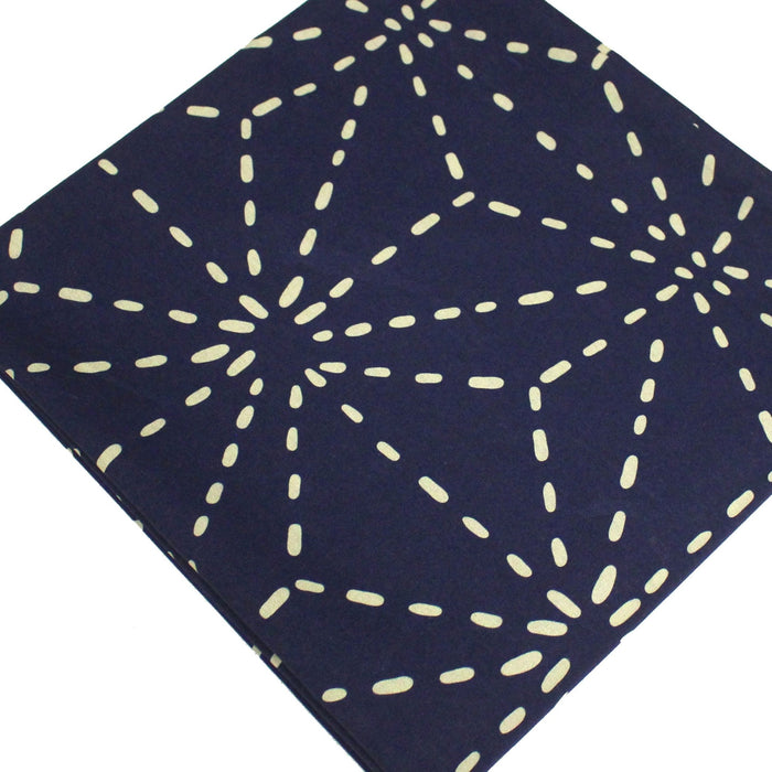 Tissu cotonnade motif japonais GEANT ASANOHA SASHIKO, bleu & écru - OEKO - TEX STANDARD 100 - TissusPapi.com