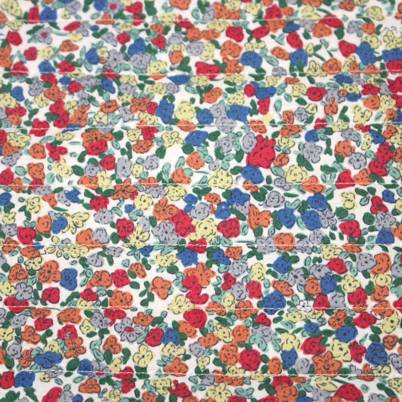 Tissu matelassé FLEURI fines fleurs : fond bleu ou fond blanc - OEKO - TEX - TissusPapi.com