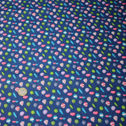Tissu popeline coton bleu roi aux ballons de baudruches multicolores - TissusPapi.com