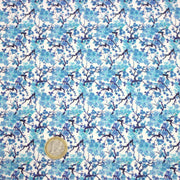 Tissu cotonnade fleuri japonais MINI SAKURA bleu turquoise - OEKO - TEX STANDARD 100 - TissusPapi.com