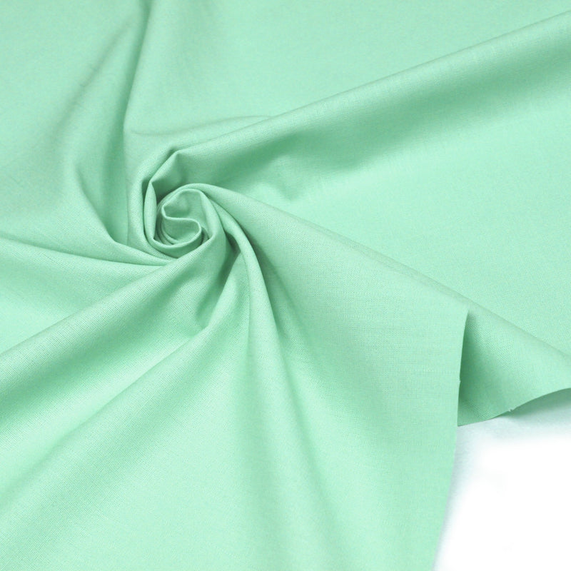 Tissu coton demi natté vert d'eau uni - MADE IN JAPAN - FABRICATION JAPONAISE - TissusPapi.com