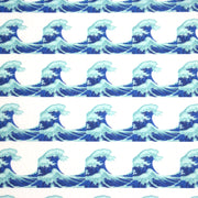 Tissu cotonnade imprimée EMOJI VAGUES HOKUSAI - OEKO - TEX STANDARD 100 - TissusPapi.com