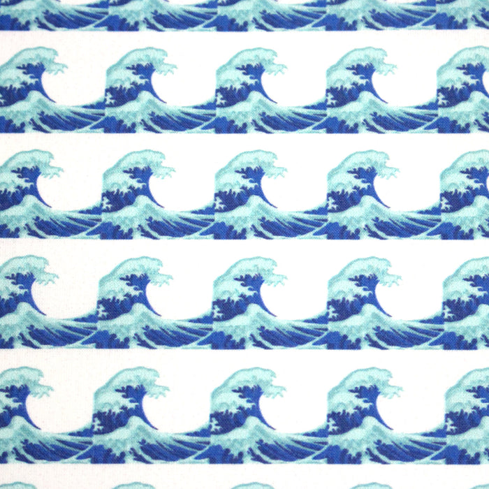 Tissu cotonnade imprimée EMOJI VAGUES HOKUSAI - OEKO-TEX STANDARD 100