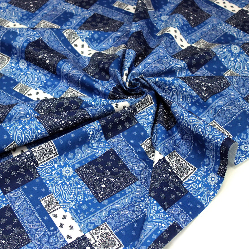 Tissu gabardine coton imprimée motif BANDANA paisley : nombreuses couleurs ! - OEKO-TEX STANDARD 100 - TissusPapi.com
