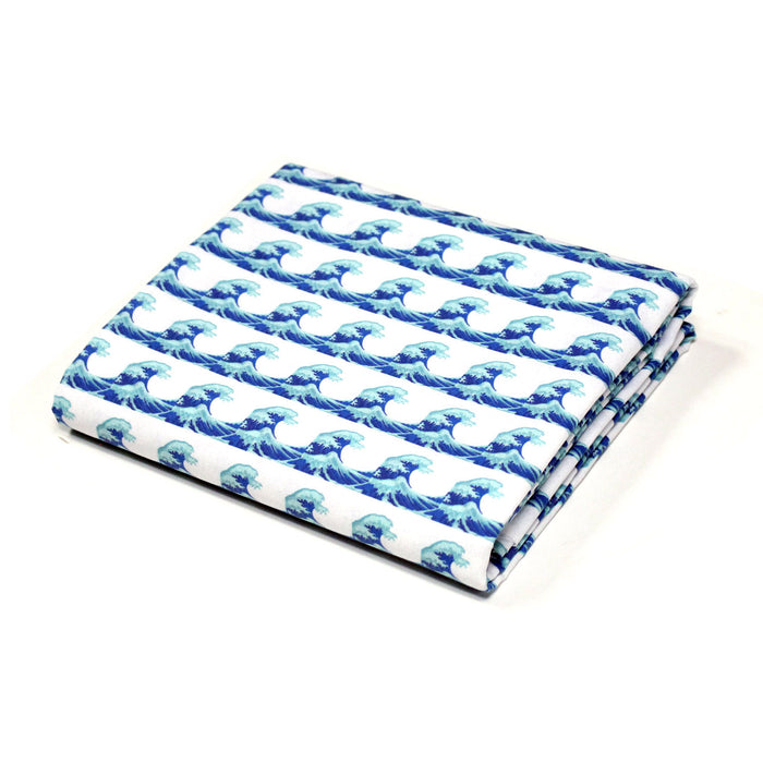 Tissu cotonnade imprimée EMOJI VAGUES HOKUSAI - OEKO-TEX STANDARD 100