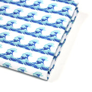 Tissu cotonnade imprimée EMOJI VAGUES HOKUSAI - OEKO - TEX STANDARD 100 - TissusPapi.com